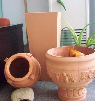 【花园摆件陶土花盆组合,精美园艺小品】价格_厂家_图片 -